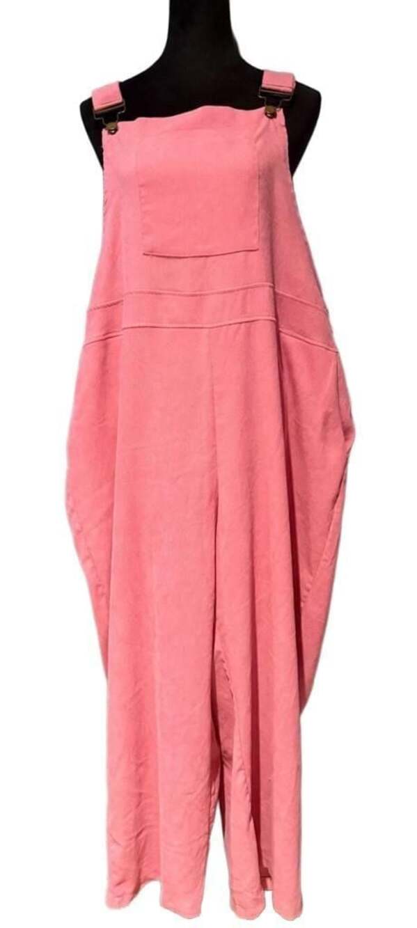 SHEIN Curve Pink Corduroy Overalls 3XL